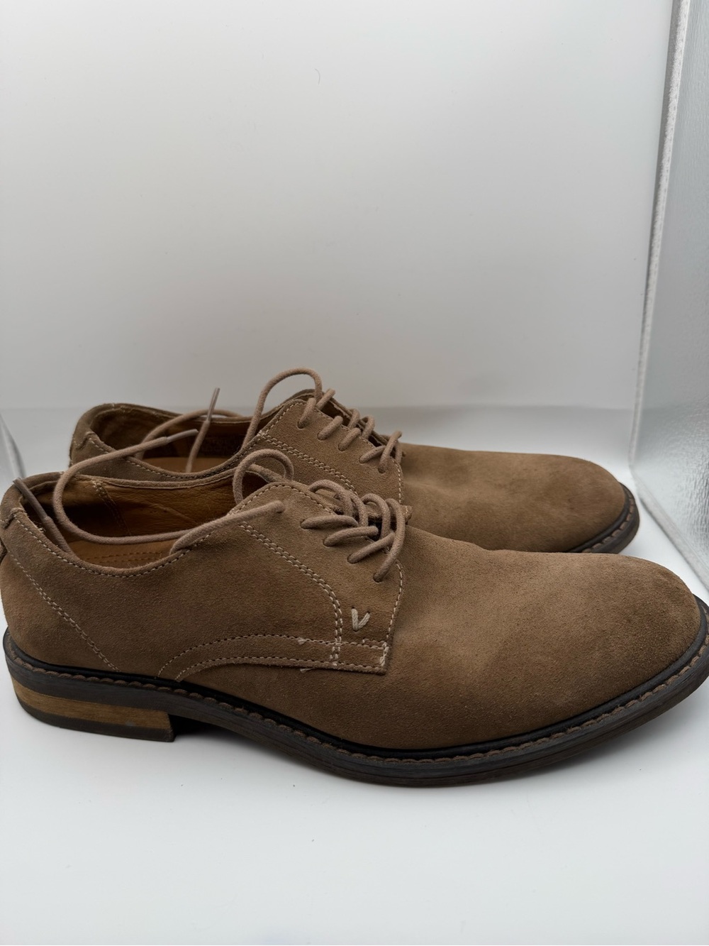 Vionic Mens Brown Suede Lace Up Derby Oxford Shoes